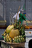 Yangon Myanmar. Offers presented by worshippers at Botataung Paya.